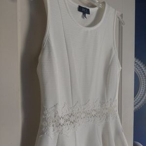 White Lace Peplum Top